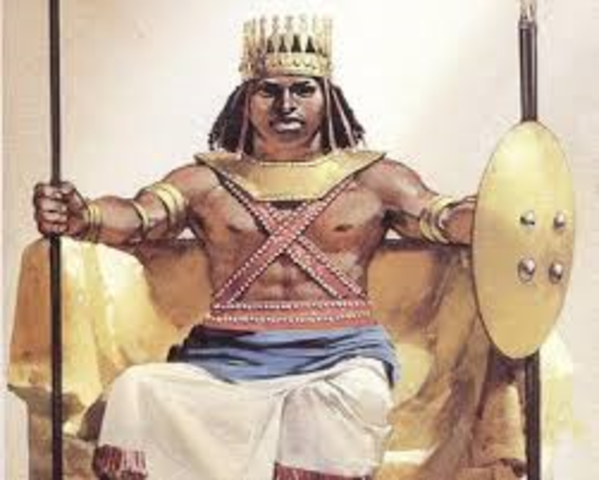 Ezana, the leader of Aksum, a powerful kingdom and important trade center in present-day Ethiopia, converts to Christianity and makes it the official religion of his kingdom.