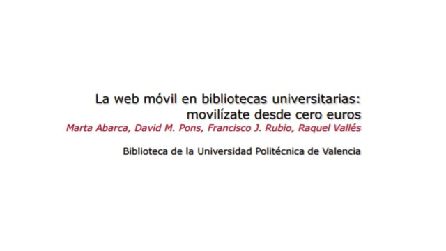Web móvil en bibliotecas universitarias
