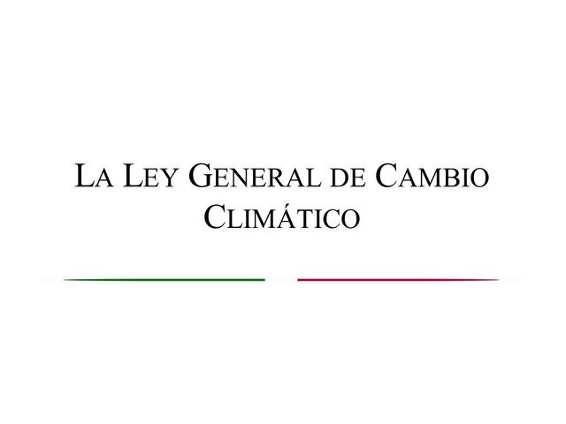 Ley General de Cambio Climático