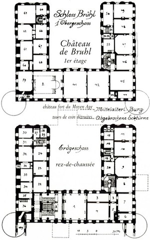 Schloss Augustusburg, Brühl, Grundriss