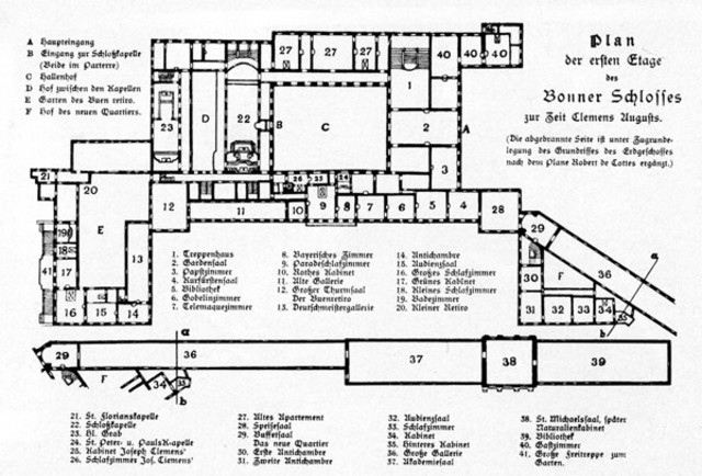 Kürfürstliche Residenz, Bonn, Grundriss