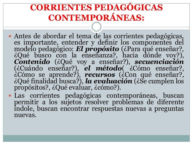 13. Corrientes Pedagógicas Contemporáneas.
