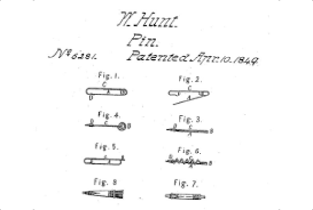 Safety pin by Walter Hunt