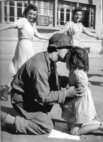 Helga's father came home from the war for a week