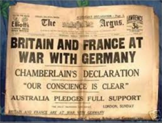 Britain and France declare war