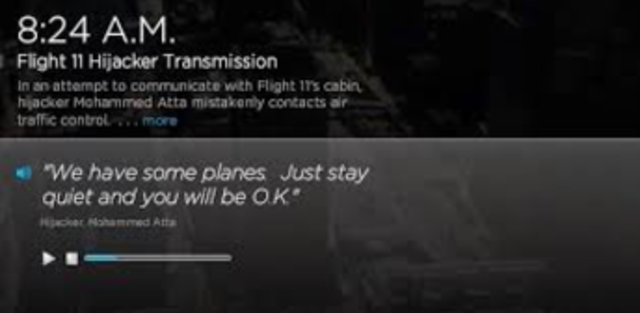 Flight 11 Hijacker Makes a Transmition