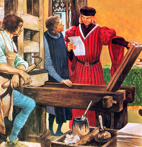 William Caxton publishes the first printed book in England