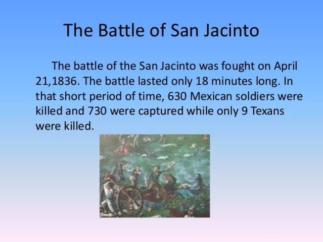 the texas revolution/san  jacinto battle