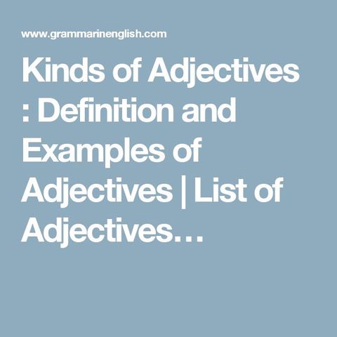 Using adjectives