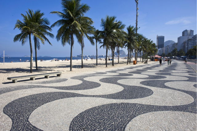 Copacabana promenade沙滩边人行道铺装景观