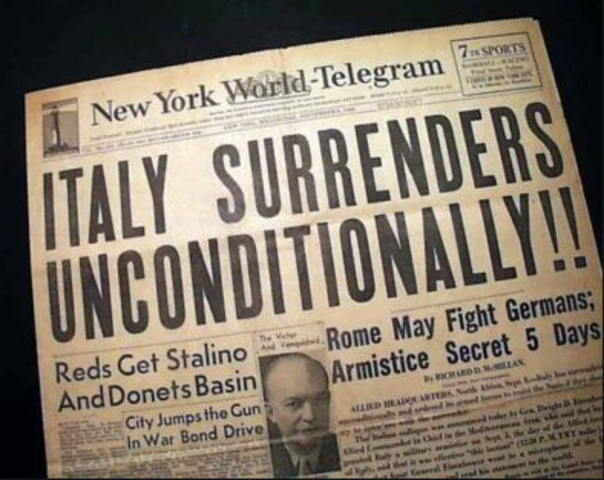 Italian surrender is announced