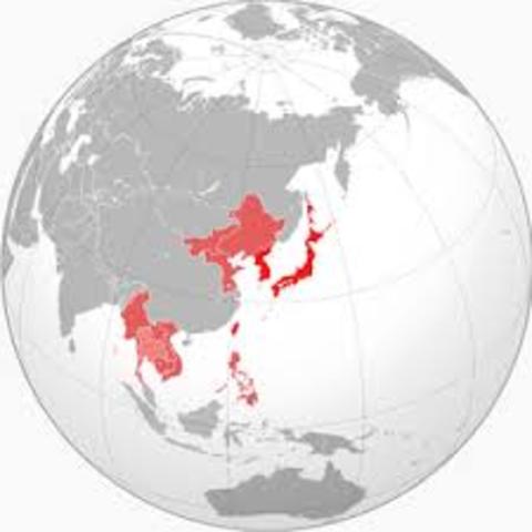 The Japanese proclaim the creation of the Greater East Asia Co-Prosperity sphere