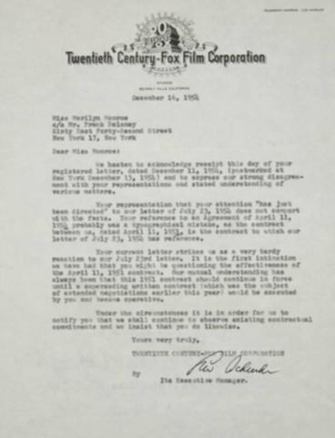 Studio Contract with Fox