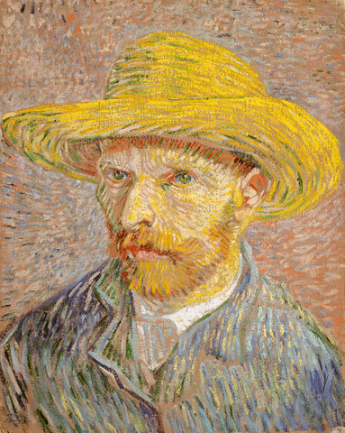 "Self-Portrait with a Straw Hat"
