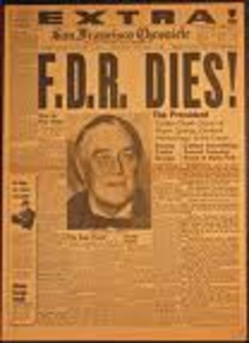 Franklin D. Roosevelt Dies; Truman becomes President