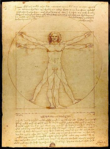 Leonardo da Vinci Draws the Vitruvian Man