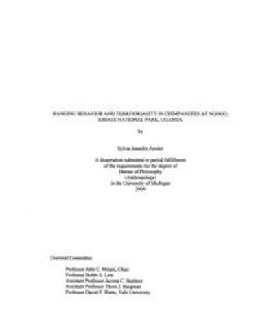 Thesis for the behavior of the free-ranging chimpanzee