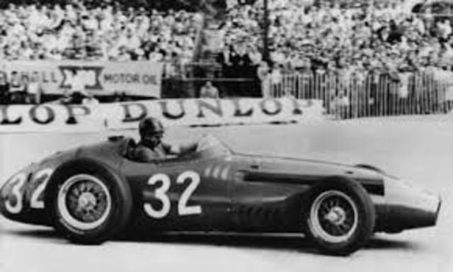 Juan Manuel Fangio wins at the Nurburgring circuit in 1957