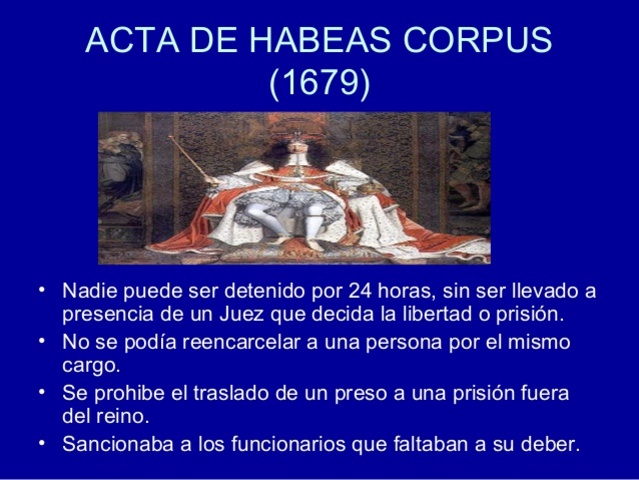 LEY DE HABEAS CORPUS, en Inglaterra