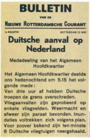 Nazi Duitsland valt Nederland binnen