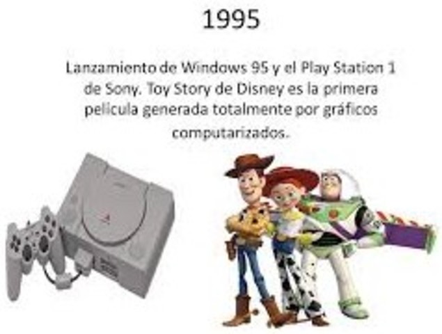 Lanzamiento de Windows 95 y play Station 1 SONY y se hace TOY STOY  de Disney
