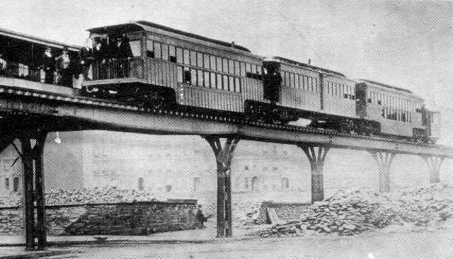 First elevated railroad