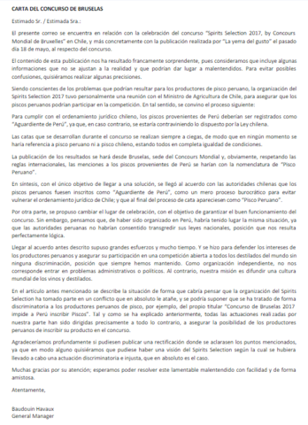 'Concurso Mundial de Bruselas' se pronuncia sobre las reglas del evento