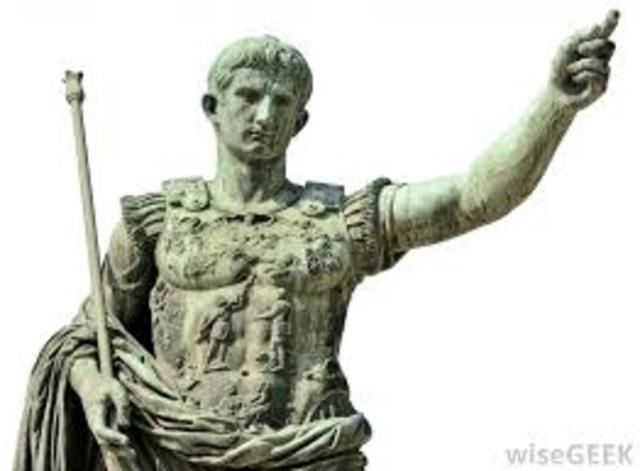 •	Augustus Caesar becomes Roman Emperor