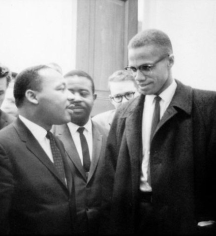 Malcolm X meets with Martin Luther King Jr.