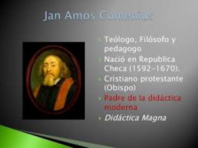 Tercer Momento. Jan Amos Comenio (1592-1670), educador checo, nació en Moravia. Creador de un sistema educacional que hasta hoy no ha sido superado.