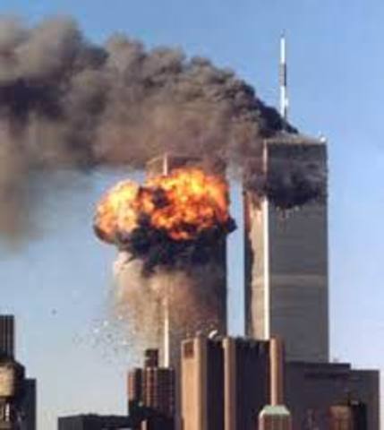 September 11 terrorist attacks occur in NYC, Washington, D.C., and Pennsylvania