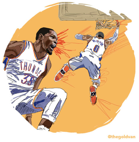 Throws down nasty alley oop from KD