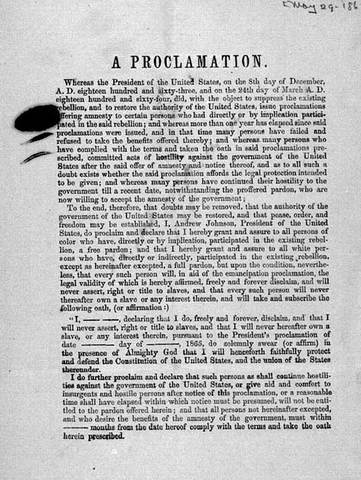 Proclamation of Amnesty and Reconstruction