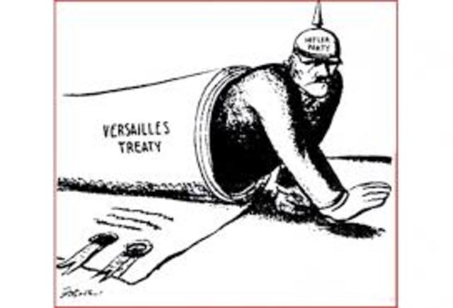 Hitler pledges to undo the Treaty Of Versailles