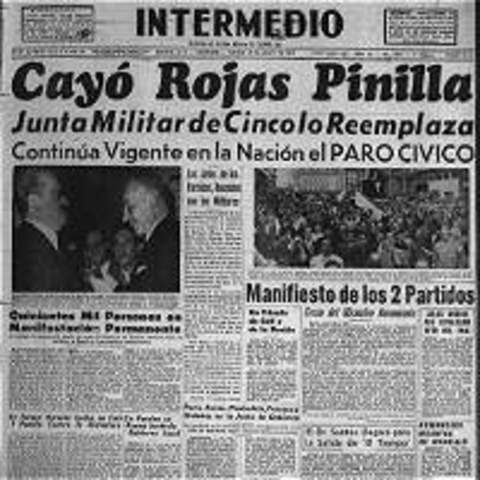 Rojas Pinilla renuncia a la presidencia