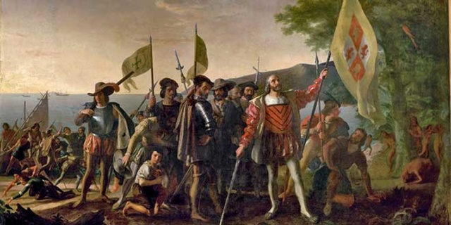 Llegada de Cristobal Colon a las islas caribeñas