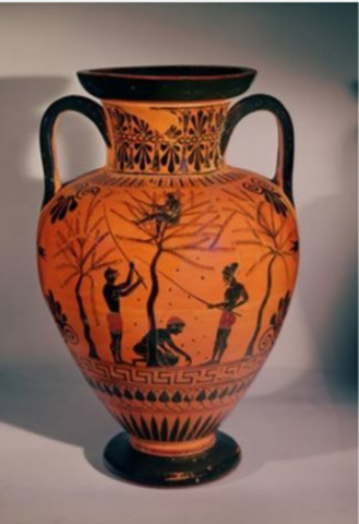 ​Title:  Amphora with olive trees