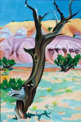 Title: Cedar Tree with Lavender Hills,