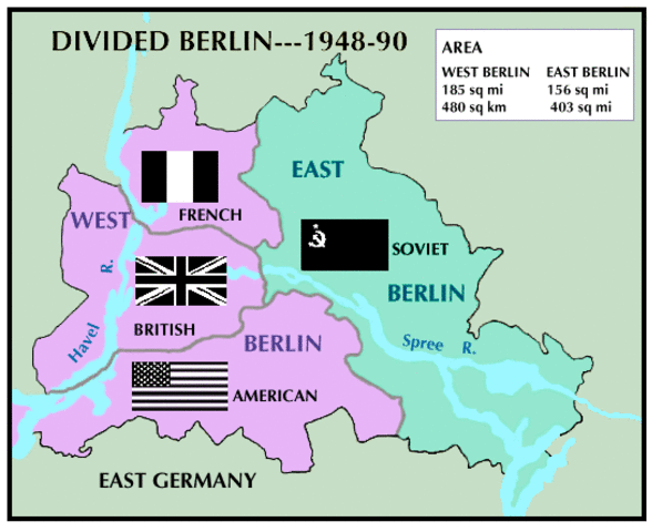 Карта разделения берлина