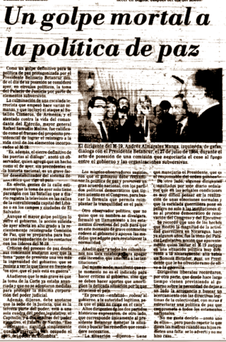 Interrupción de los Dilogos de Paz con el M19