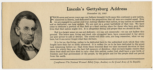 Lincoln Delivers Gettysburg Address