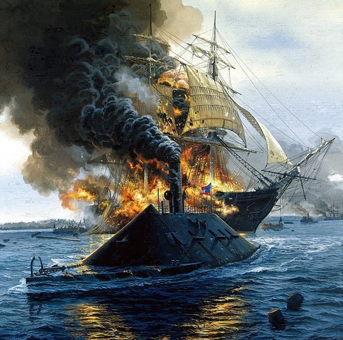 Civil war ships burned
