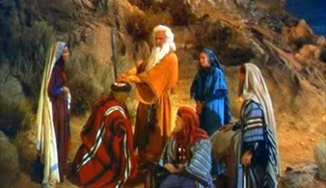 Moisés y los ancianos en el monte Sinaí