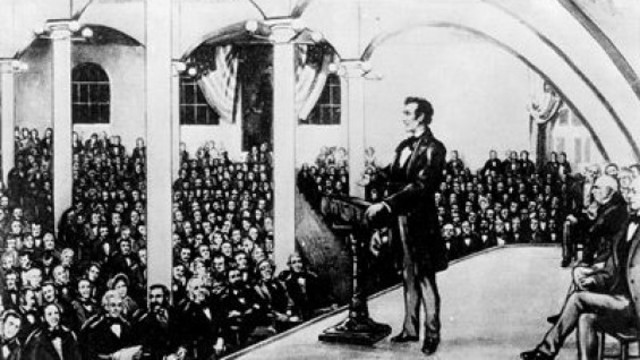 Lincoln delivers Cooper Union Address