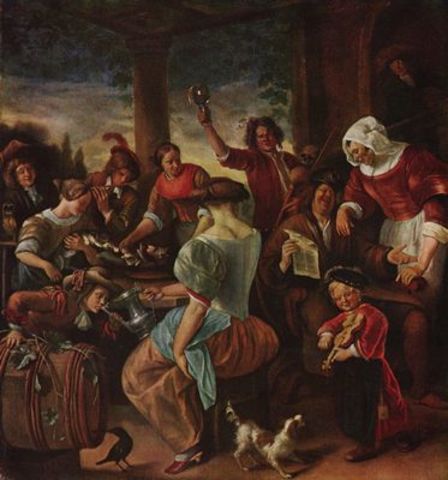 Katzen Familie, Jan Steen. Located in the Magyar Szepmuveszeti Museum.