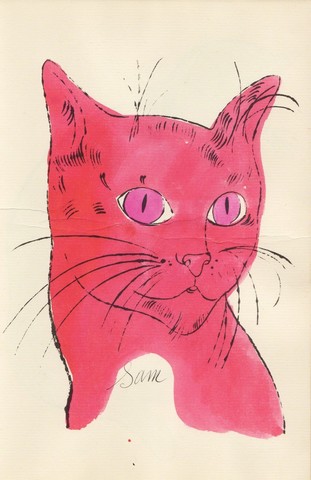Pink Sam with Pink Eyes, Andy Warhol. Located in the Sims Reed Gallery.