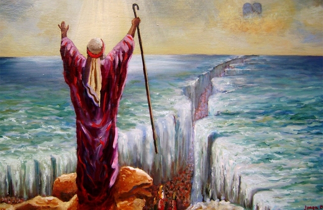 Moisés separa las aguas.