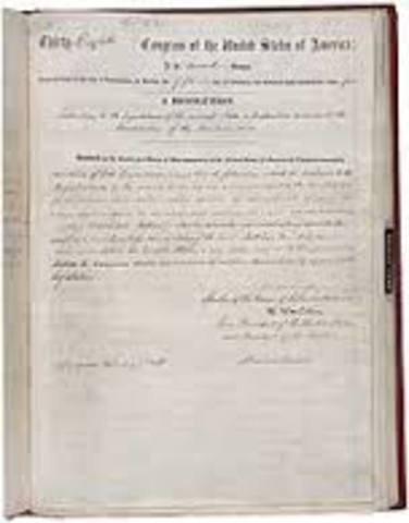 The Thirteenth Amendment is Submitted