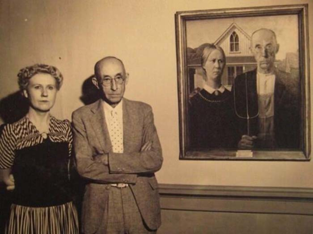 The models of the "American Gothic" painting