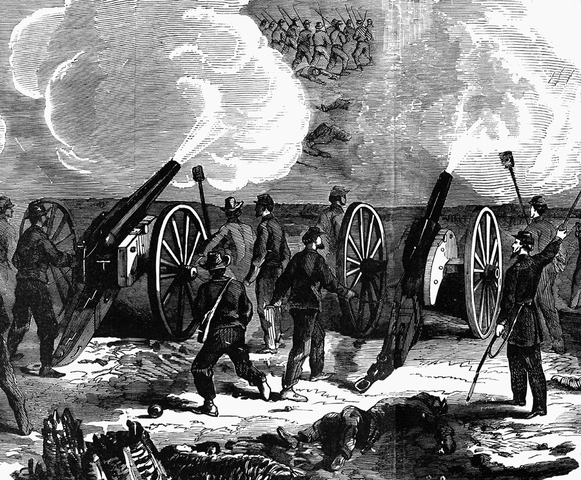 Union Troops Enter Raising Stars and Stripes